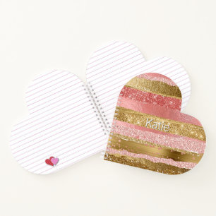 Cuaderno portátil Glam Heart Personalizado