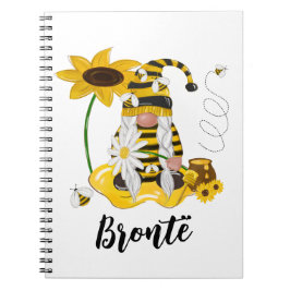 Cuaderno Portátil Gnome Personalizado Bumble Bee Sunflower