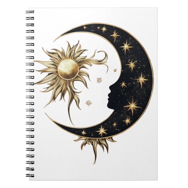 Cuaderno Portátil Gold Sun y Moon (Frente)