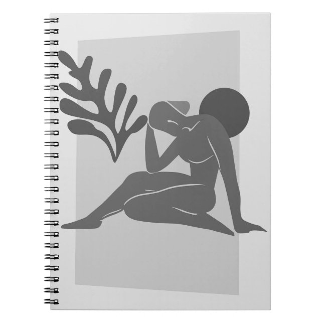 Cuaderno Portátil gráfico de resumen monocromo (Frente)