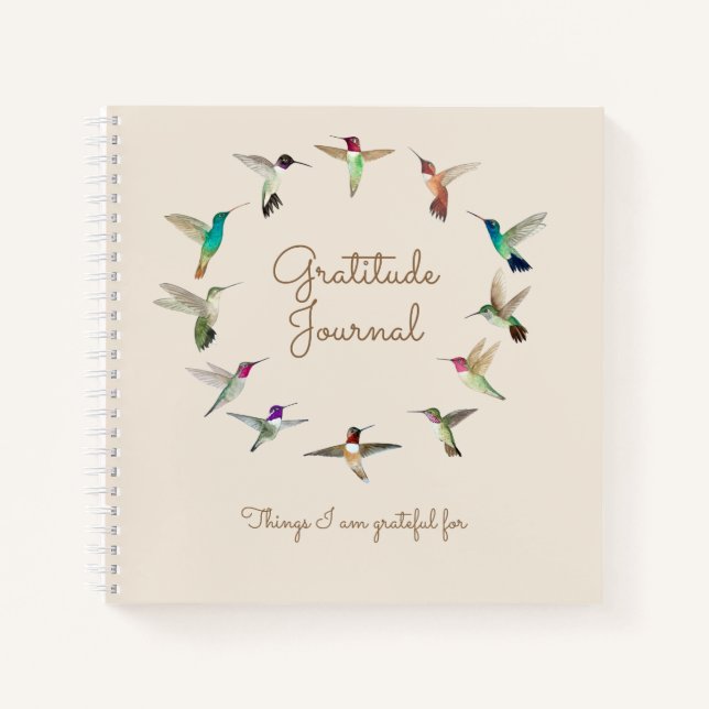 Cuaderno Portátil Gratitude Hummingbirds de California (Anverso)