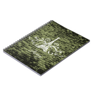 Cuaderno Portátil Green Eiffel Tower Grunge