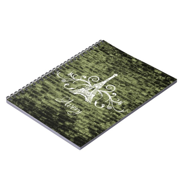 Cuaderno Portátil Green Eiffel Tower Grunge (Lado Izquierdo)