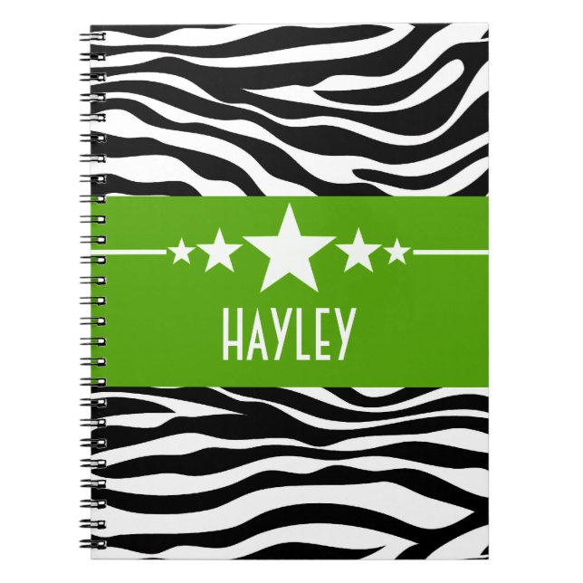 Cuaderno Portátil Green Sassy Star Zebra (Frente)