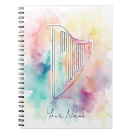 Cuaderno Portátil Harp de color de agua personalizado