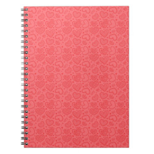 Cuaderno Portátil Hearts - Rojo