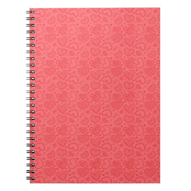 Cuaderno Portátil Hearts - Rojo (Frente)