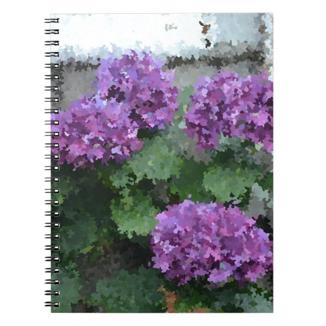Cuaderno Portátil Hidrangea impresionista (Frente)