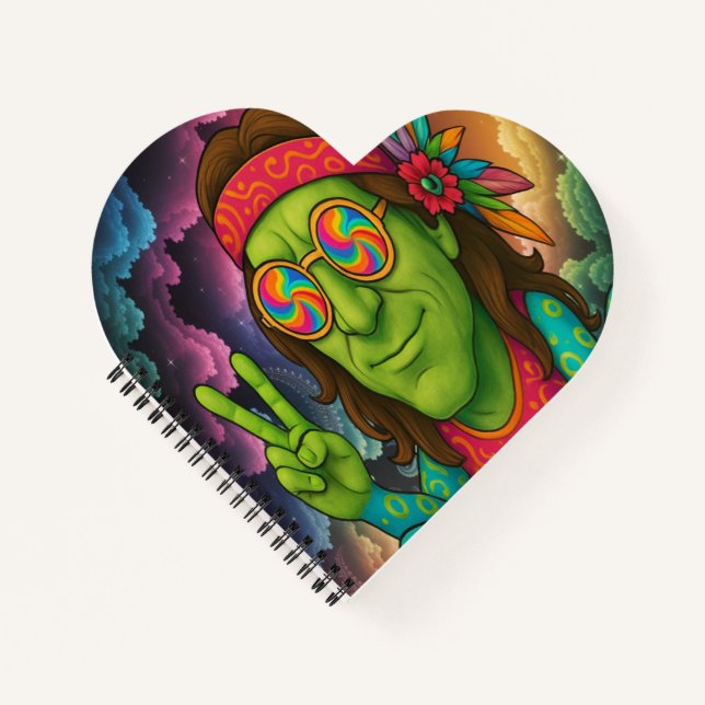 Cuaderno Portátil hippie psicodélico (Anverso)