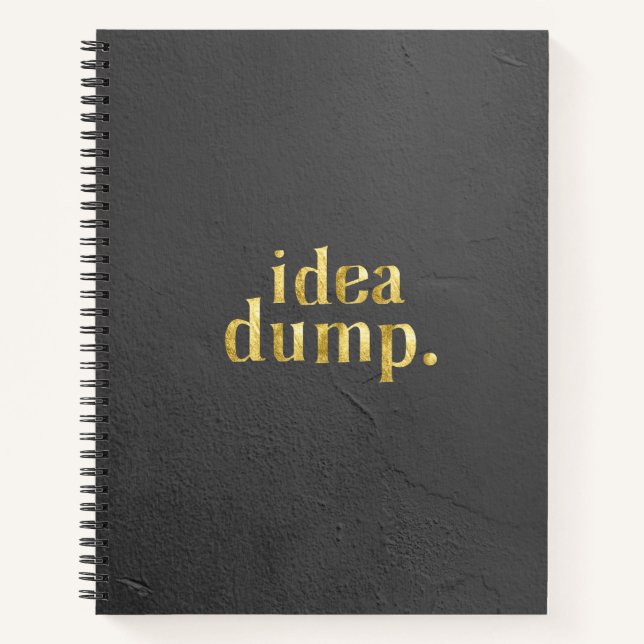 Cuaderno Portátil Idea Dump Black & Gold para creativos (Anverso)