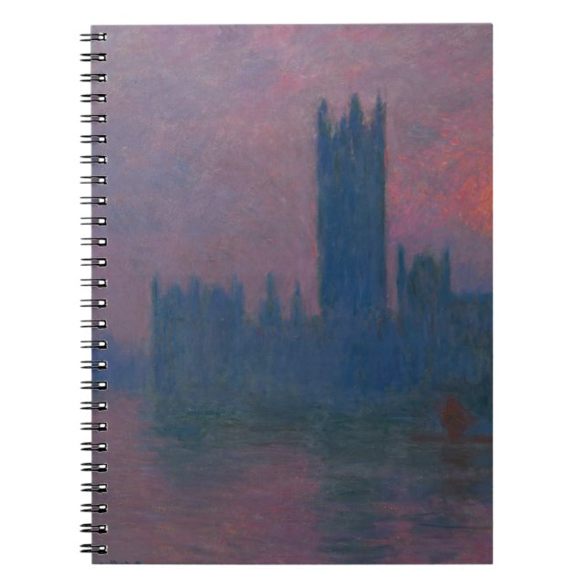 Cuaderno Portátil impresionista del Skyline de Londres ilum (Frente)