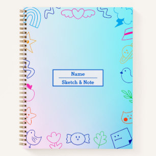 Cuaderno Portátil infantil de Ilustracion de Doodle