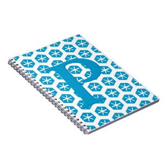 Cuaderno Portátil - Inicial con patrón de copo de nieve