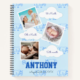 Cuaderno Portátil invitado Rhino de primer cumpleaños Baby 