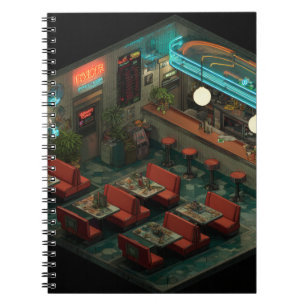 Cuaderno Portátil Isometric Night Diner Glow