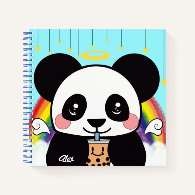 Cuaderno Portátil Kawaii Boba Panda Bear (Anverso)