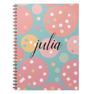 Cuaderno Portátil Kawaii Pastel Polka Dot