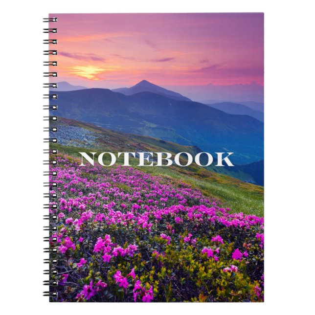 Cuaderno Portátil - Lado de la Flor Púrpura (Frente)