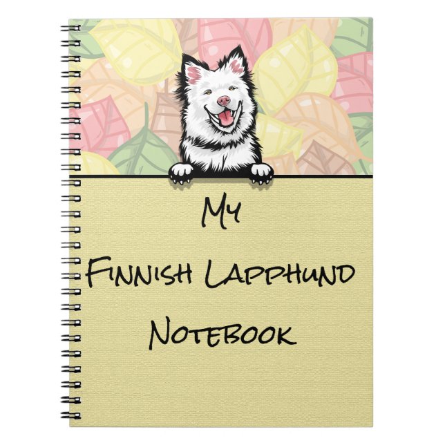 Cuaderno Portátil Lapphund finlandés peeking Cute (Frente)