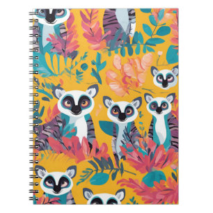 Cuaderno Portátil Lemur Paradise - Diseño de jungla vibrant