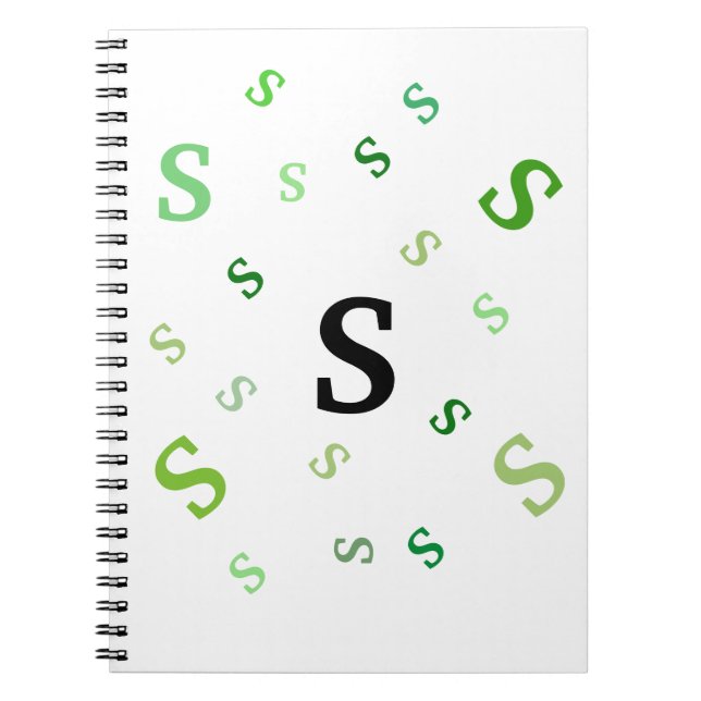 Cuaderno Portátil - Letras verdes tambaleantes (Frente)