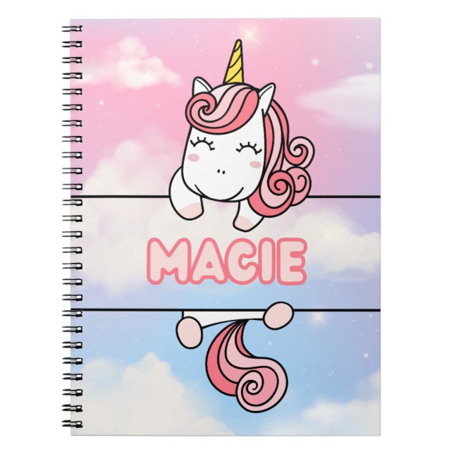 Cuaderno Portátil Macie Unicorn Girlie personalizado (Frente)