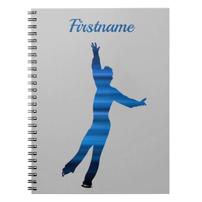 Cuaderno Portátil masculino de patinaje artístico - Azul (Frente)