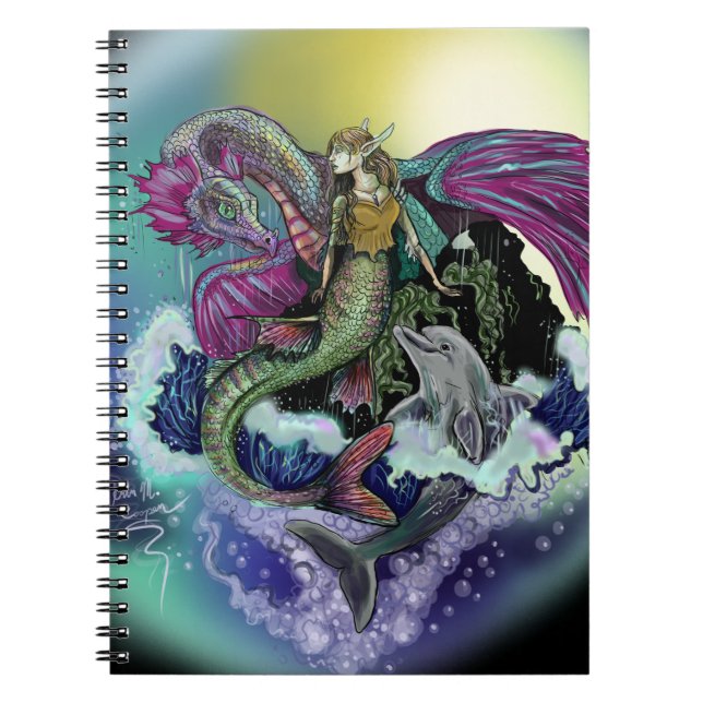 Cuaderno Portátil Mermaid & Dolphin~ (Frente)
