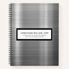 Cuaderno Portátil Metalizado cepillado de lujo