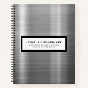Cuaderno Portátil Metalizado cepillado de lujo