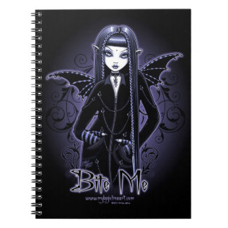 Cuaderno Portátil "Mina" azul gótico me muerde vampiro