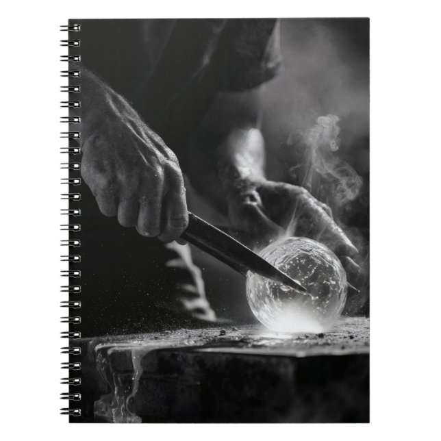 Cuaderno Portátil Molten Precision Black Glass Art (Frente)