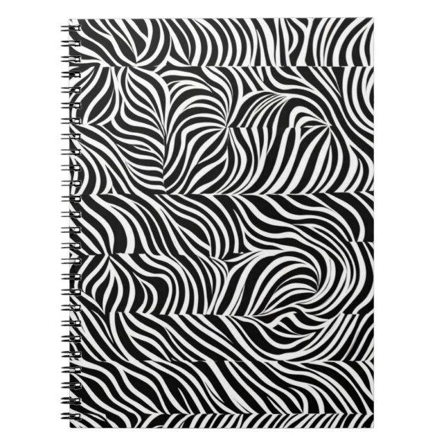 Cuaderno Portátil monocromo de impresión de cebra (Frente)