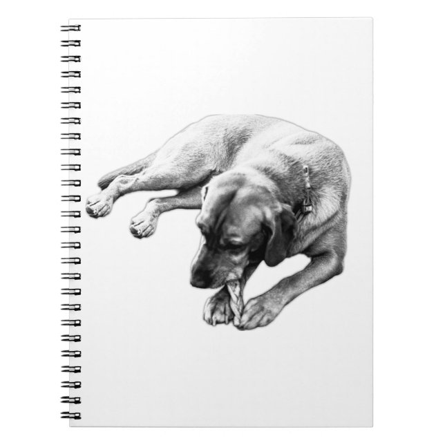 Cuaderno Portátil monocromo de mascado de perros (Frente)