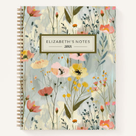 Cuaderno Portátil monográfico con patrón floral pintado
