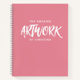 Cuaderno Portátil monograma de artista rosado