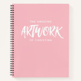 Cuaderno Portátil monograma de artista rosado