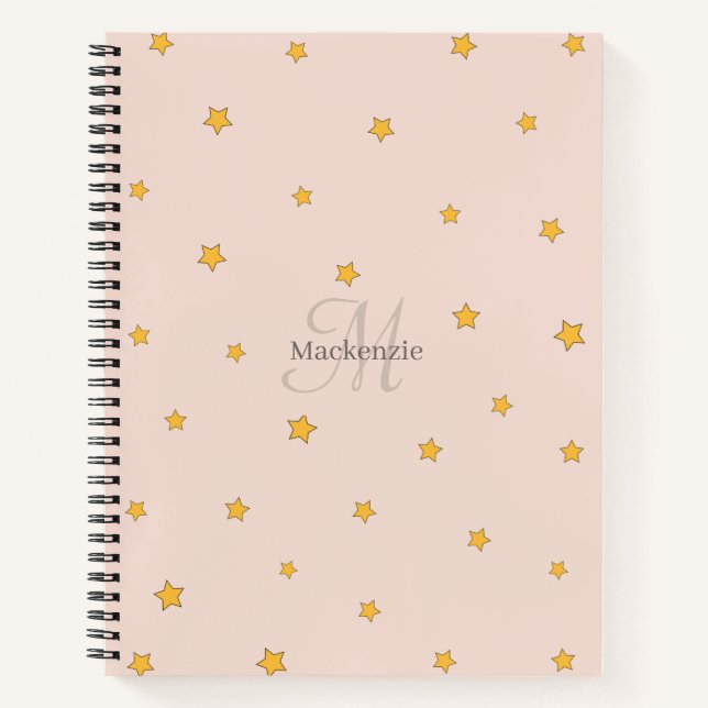 Cuaderno Portátil monograma de espiral Rubor Pink Lucky Sta (Anverso)
