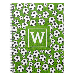 Cuaderno Portátil monograma de fútbol