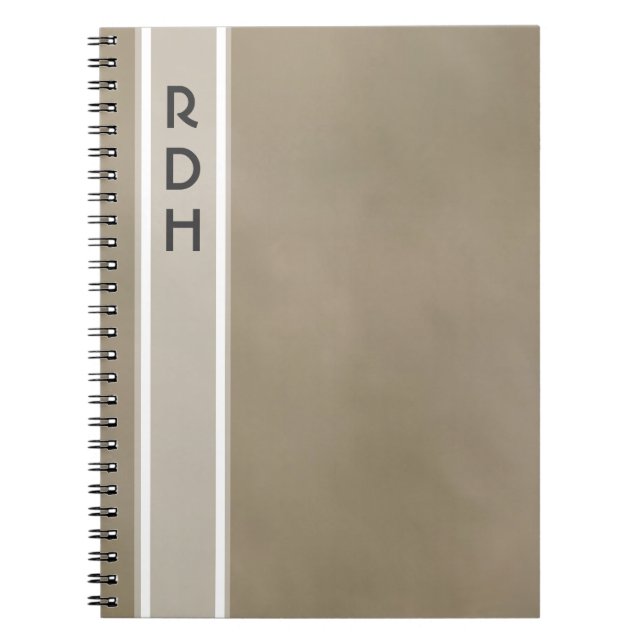 Cuaderno Portátil Monograma de Gris Niebla (Frente)