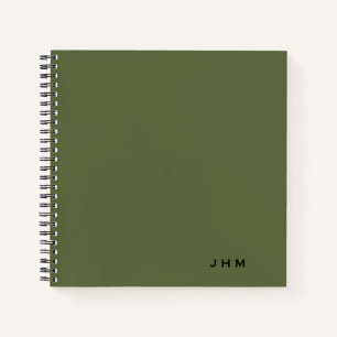 Cuaderno Portátil monograma de olivo mínimo profesional