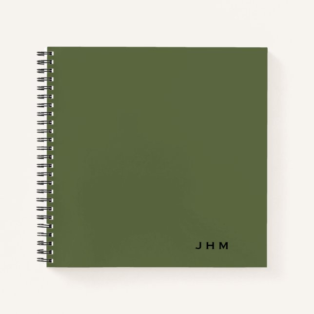 Cuaderno Portátil monograma de olivo mínimo profesional (Anverso)