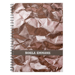 Cuaderno Portátil Monograma de oro con Rosa de color rosa