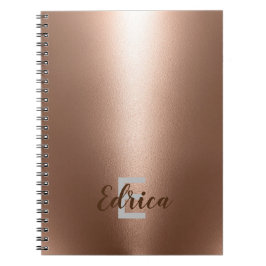 Cuaderno Portátil monograma de oro Rosa de moda
