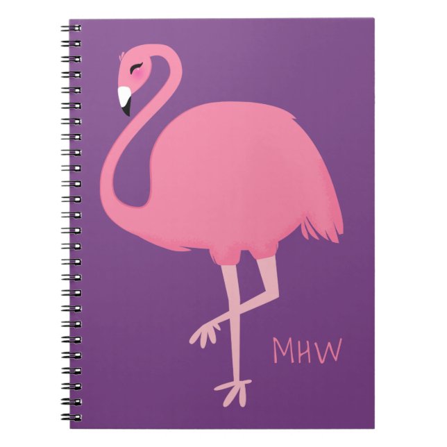 Cuaderno Portátil monograma de personalizado de flamenco (Frente)