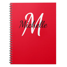 Cuaderno Portátil monograma de Personalizado rojo y blanco