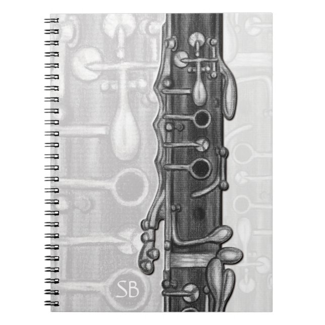 Cuaderno Portátil monograma de unión superior Clarinet (Frente)