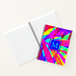 Cuaderno Portátil Monograma del patrón artístico colorido