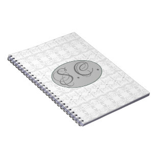 Cuaderno Portátil Monograma Espiral Personalizado En Gris