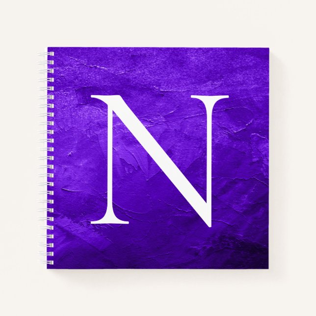 Cuaderno Portátil Monograma inicial personalizado blanco mo (Anverso)